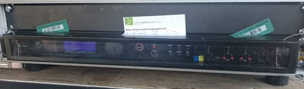 Einpegelung von Beschallungsanlagen Limitierung Versiegelung Verplombung
